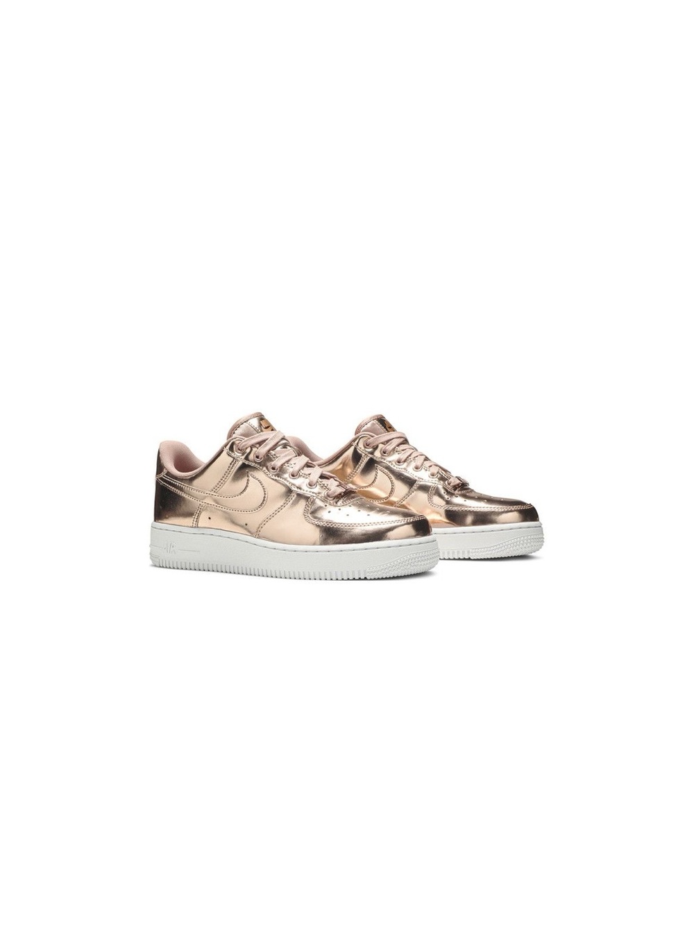Nike Air Force One Women's Low-Top Metallic Rose Gold Sneakers